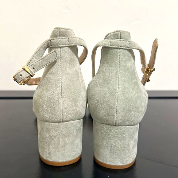 Free People Light Blue Suede Heeled Sandals Sz 41 - Picture 4 of 8